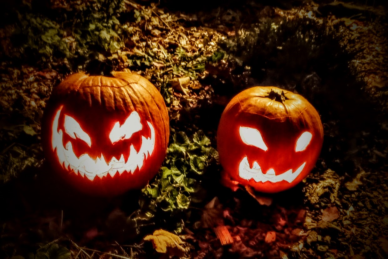 two jack-o-lanterns
